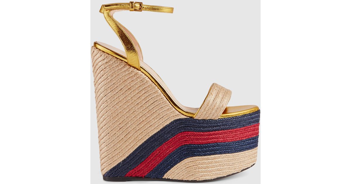 gucci leather platform espadrille