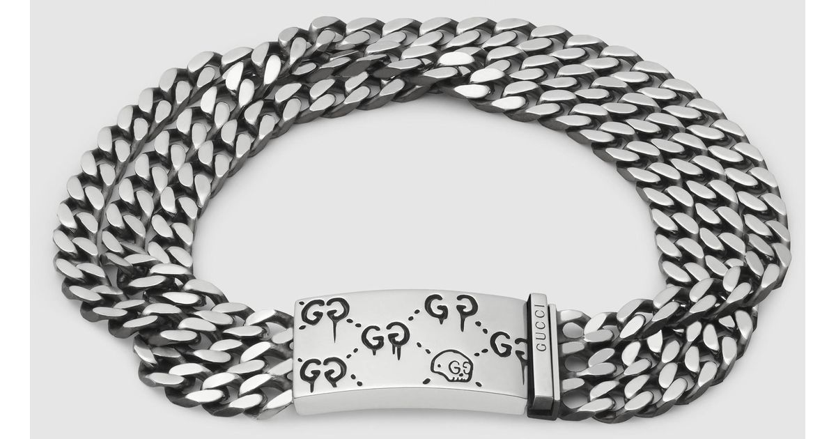 gucci ghost multi chain bracelet