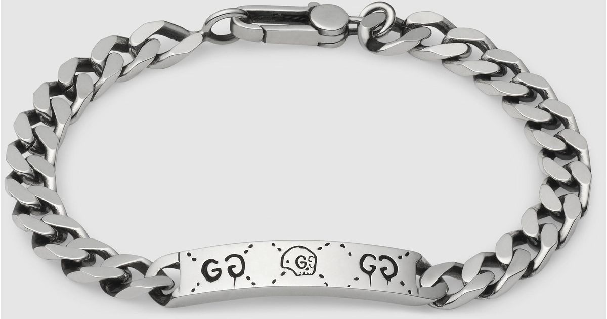 Gucci Ghost Chain Bracelet In Silver In Metallic For Men | Lyst