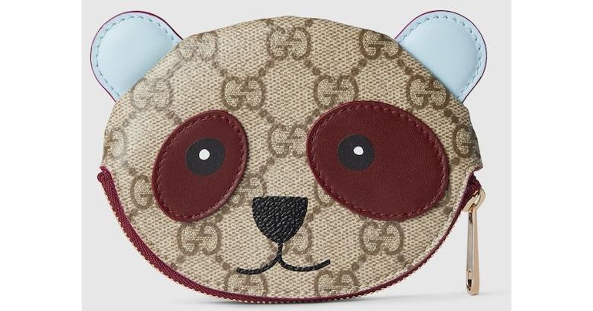 Gucci パンダ シェイプ Gg コインケース, ベージュ, オリジナル Gucci パンダ シェイプ Gg コインケース, ベージュ, オリジナル