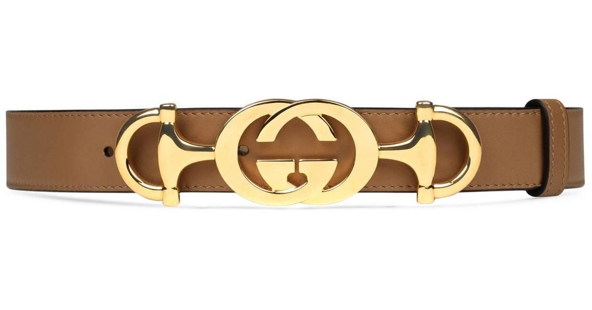 Gucci Leather Belt With Interlocking G Horsebit In Brown - Save 26% - Lyst