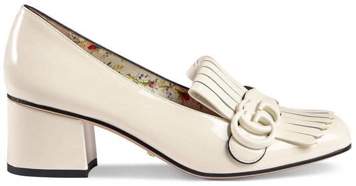 gucci marmont heels white