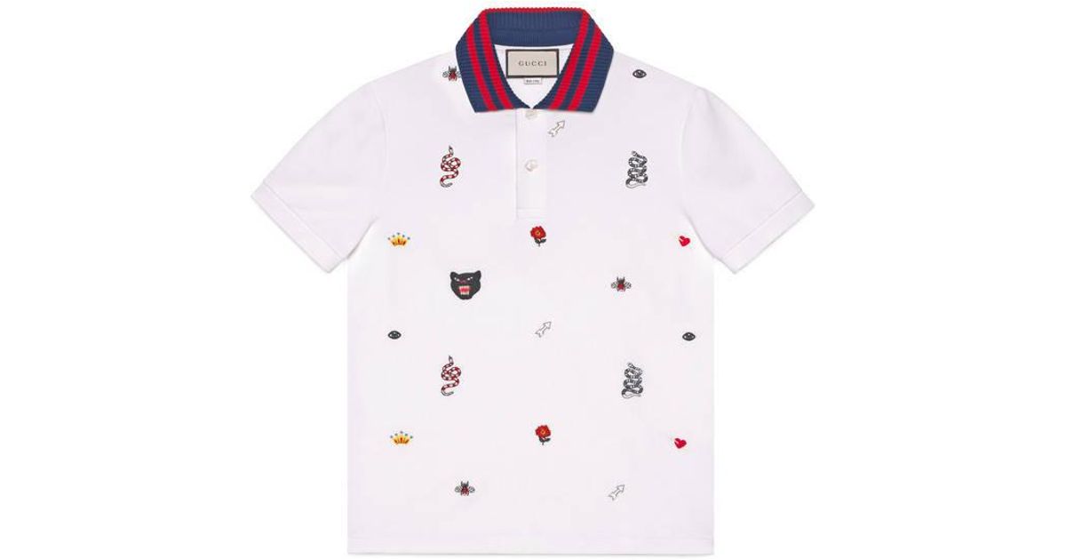 Gucci Cotton Polo With Embroideries in 