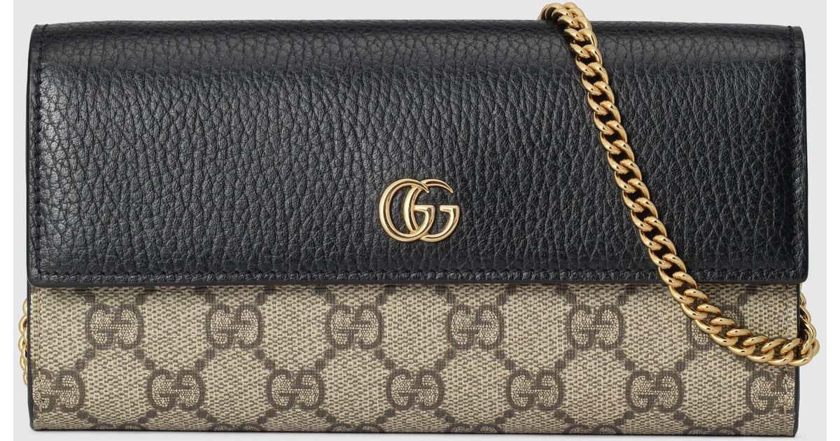 GG Marmont mini chain bag in oatmeal leather