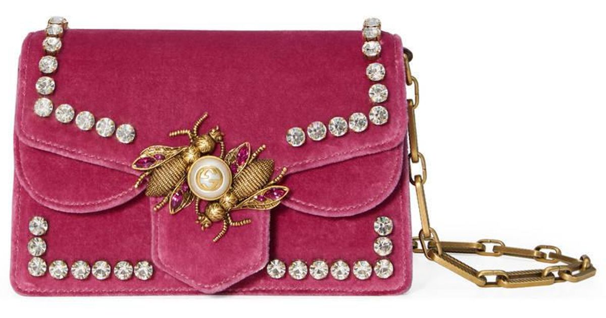Gucci Broadway Velvet Mini Bag in Pink 