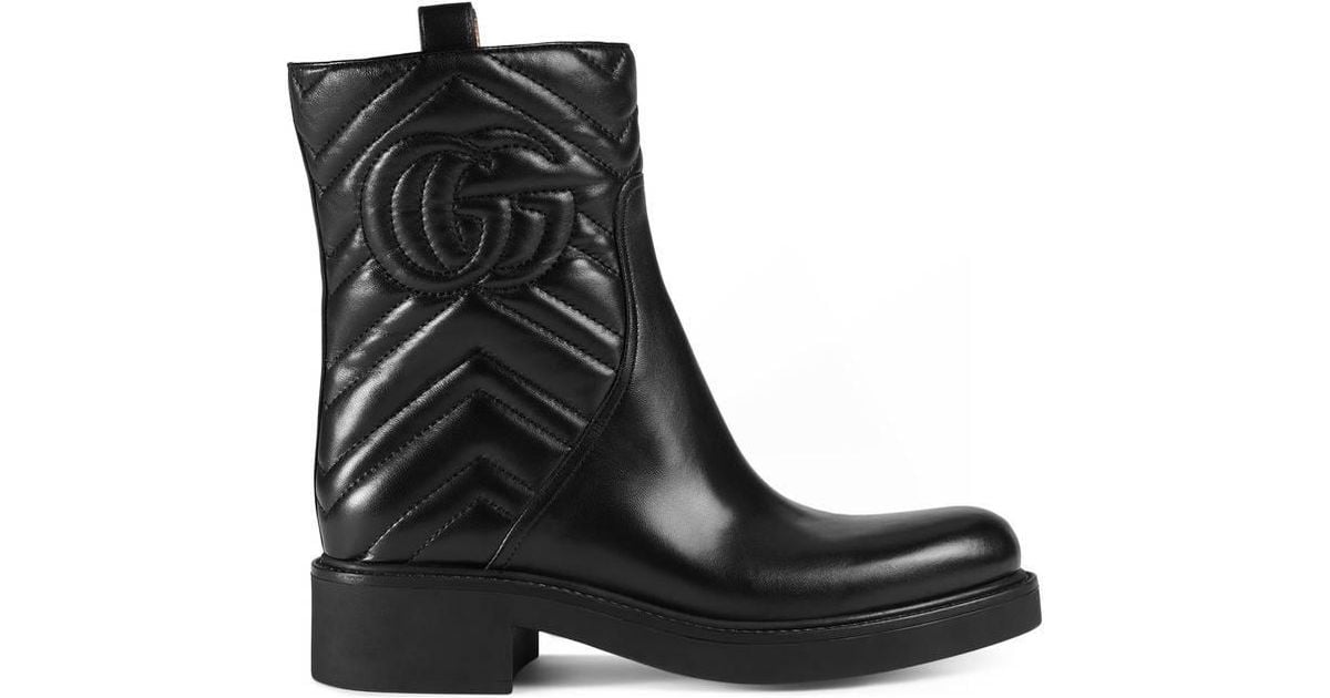Gucci Leather Matelassé Ankle Boot in 