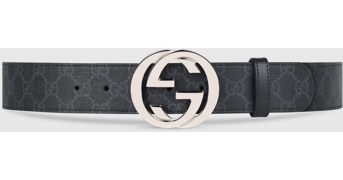 Cintura In Tessuto GG Supreme Con Fibbia GG da Uomo di Gucci in Nero | Lyst