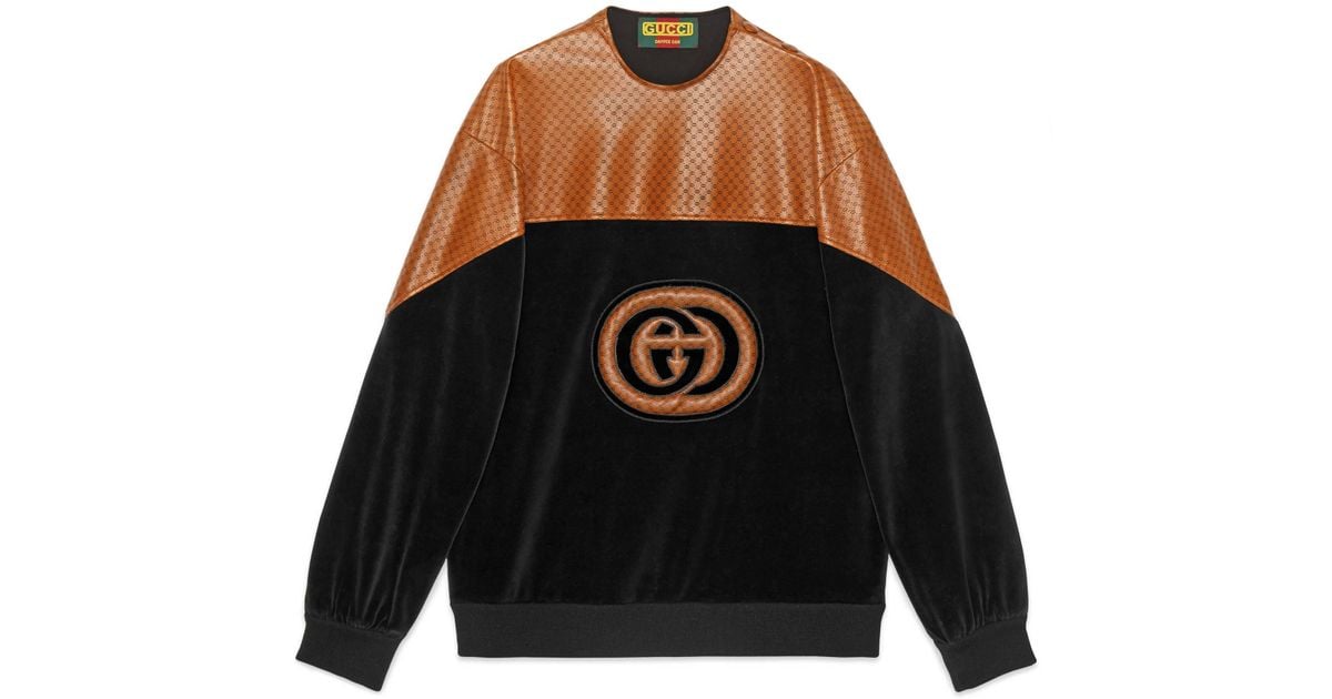 Gucci Leather -dapper Dan Sweatshirt in 