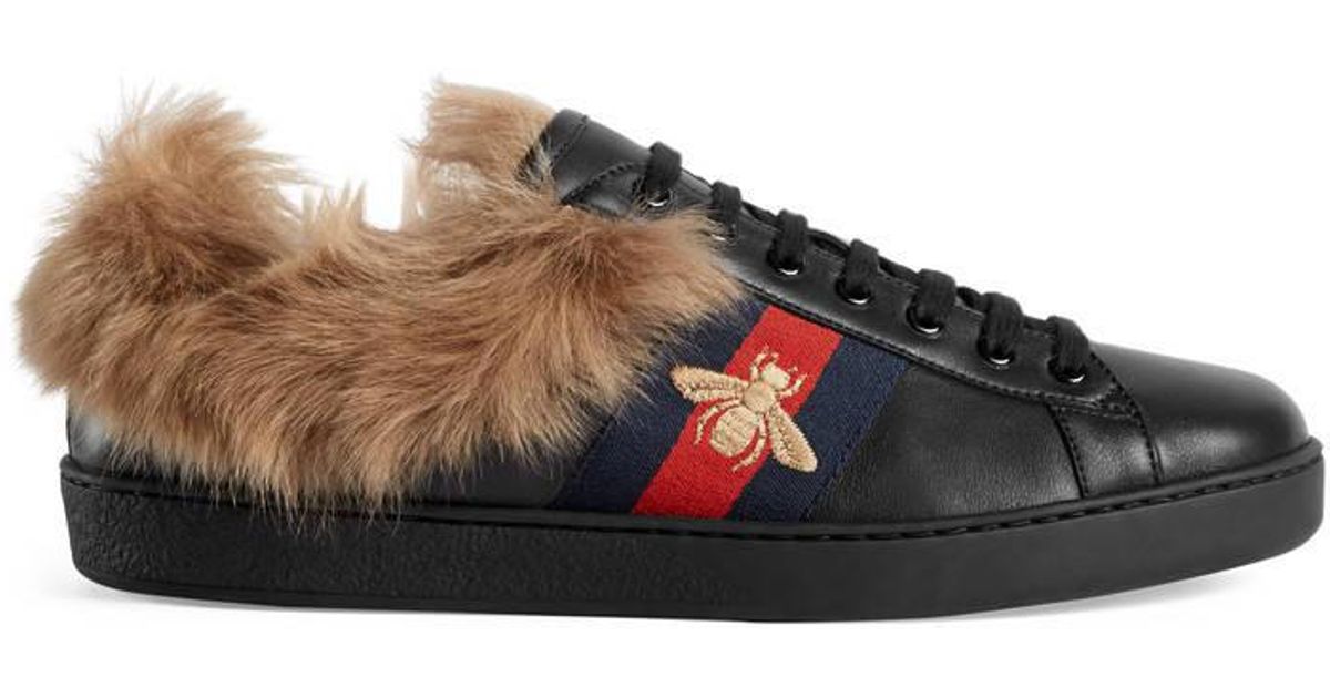 gucci ace with fur