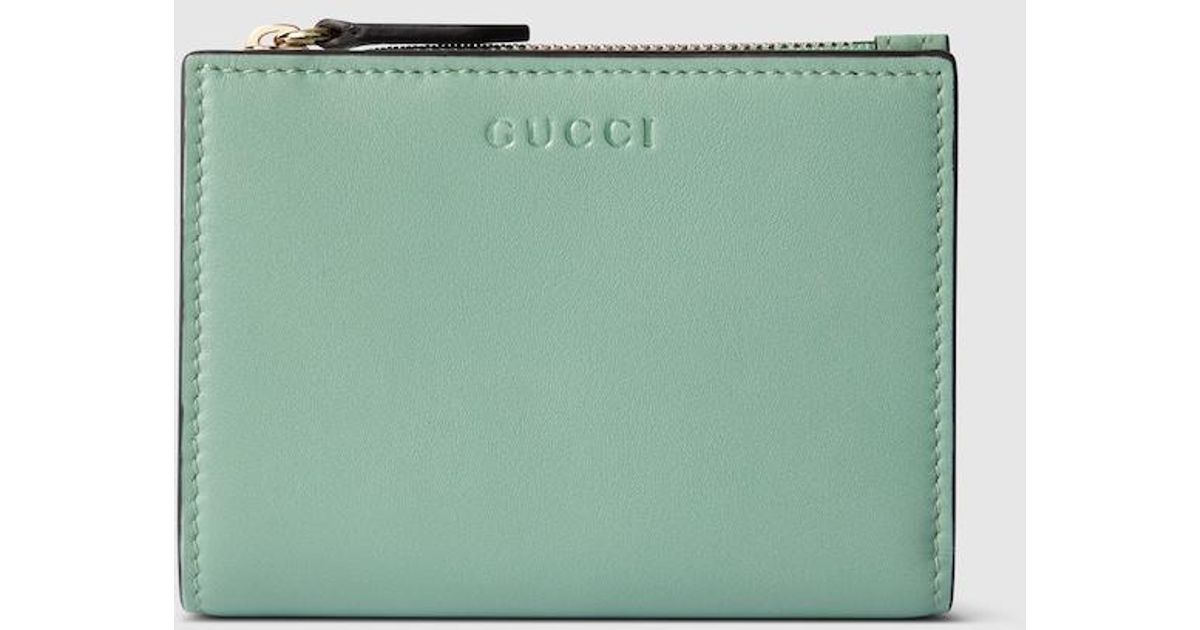 Gucci 〔Ggエンブレム〕ミディアム ジップウォレット, グリーン