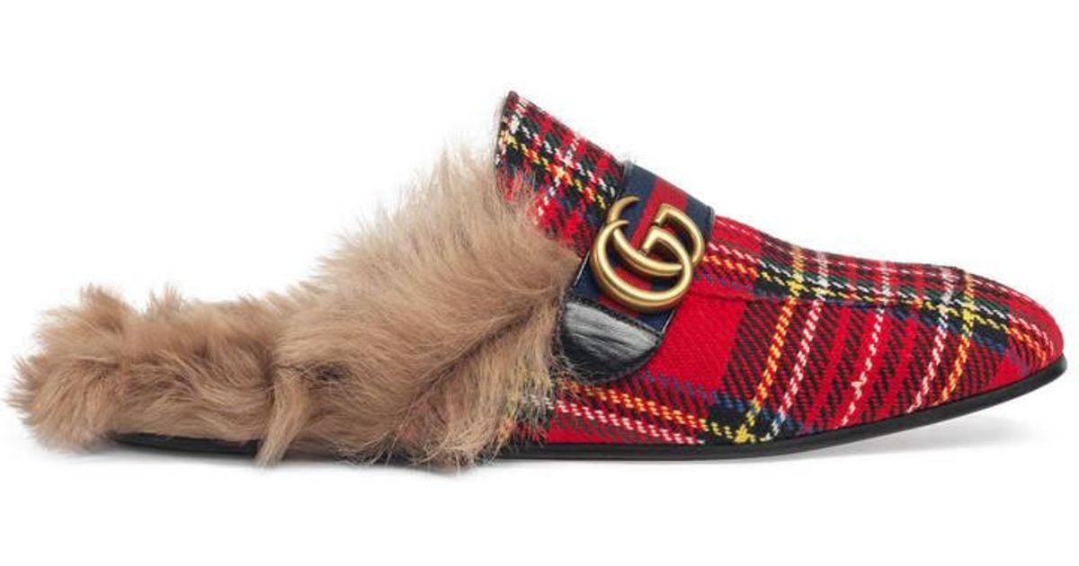 Gucci Leather Men's Princetown Tartan 