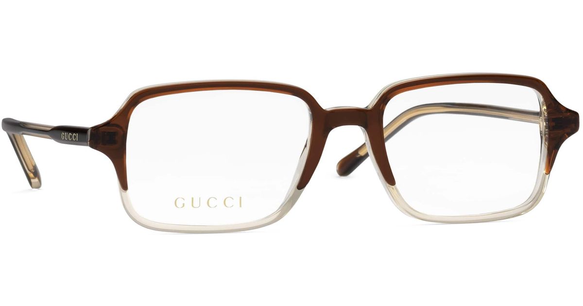 Gucci Rectangular Optical Frame in Brown for Men Lyst UK