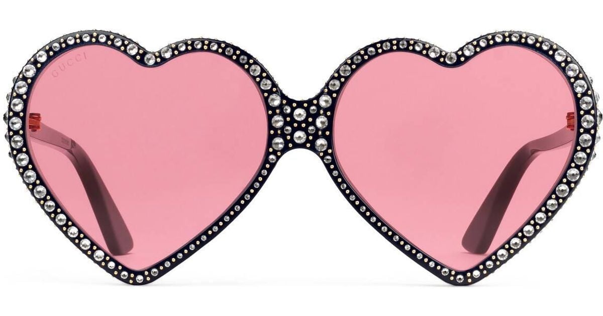Gucci Elton John Heart Sunglasses in Pink Lyst