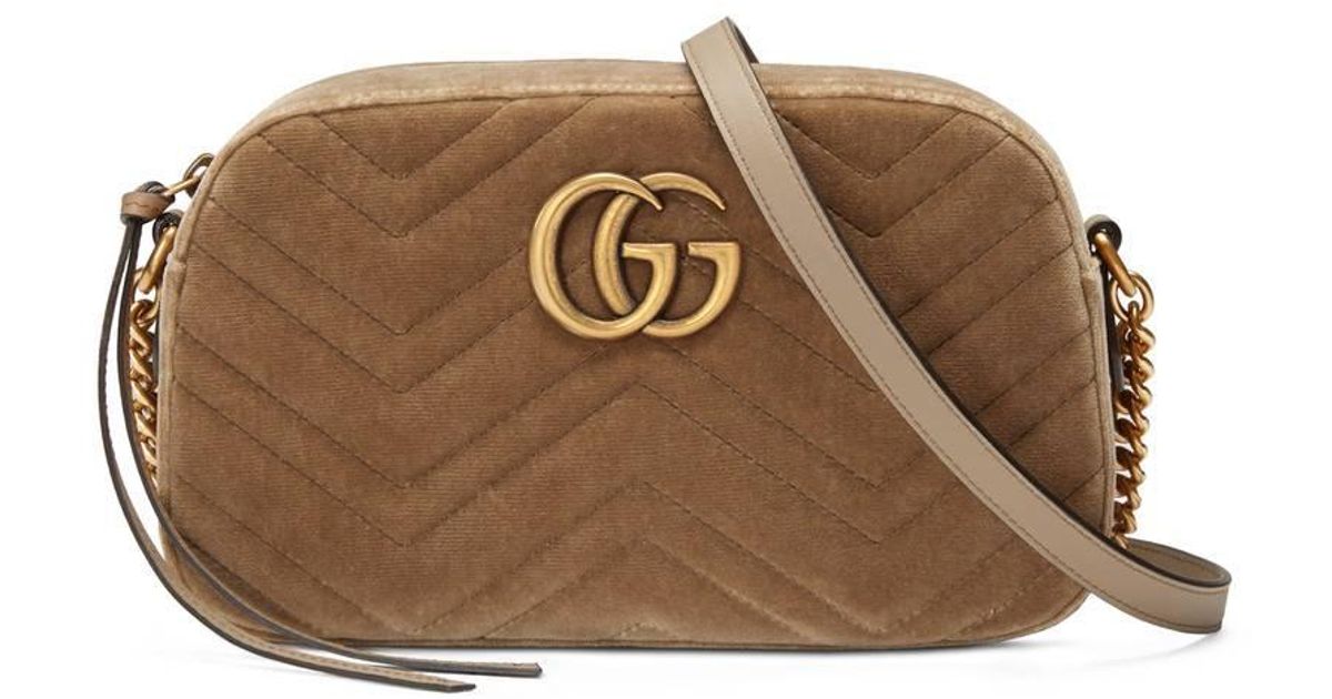 gucci marmont brown velvet bolsa
