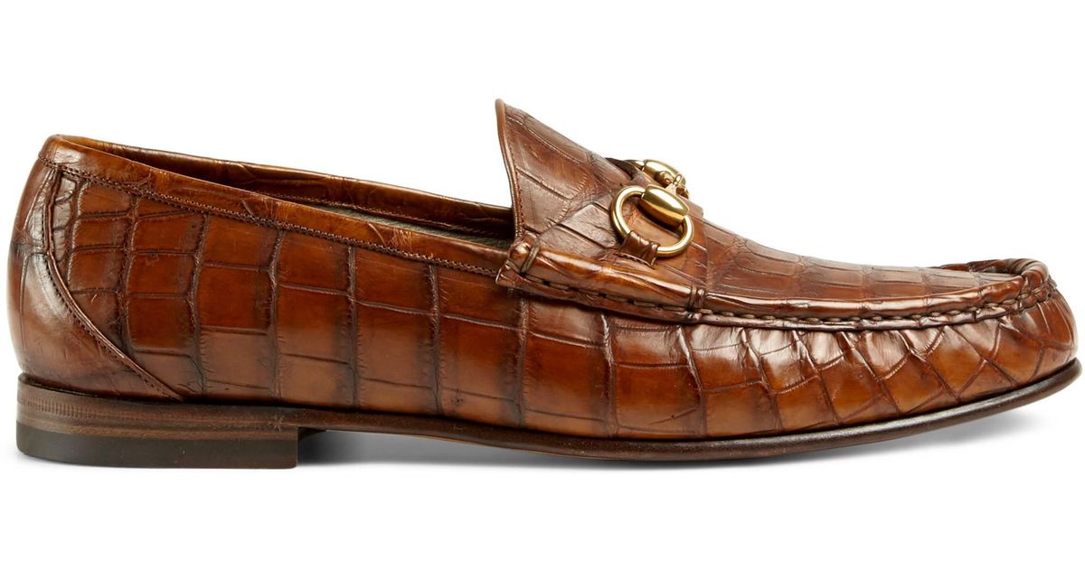 Gucci Leather 1953 Horsebit Crocodile 