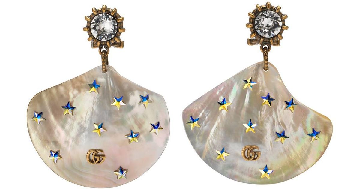 Gucci Earrings With Shell Pendants - Lyst