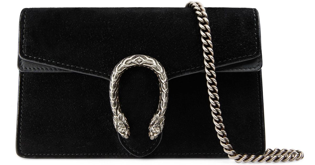 GUCCI Dionysus super mini bag Tweed/Leather Black/Bordeaux 476432