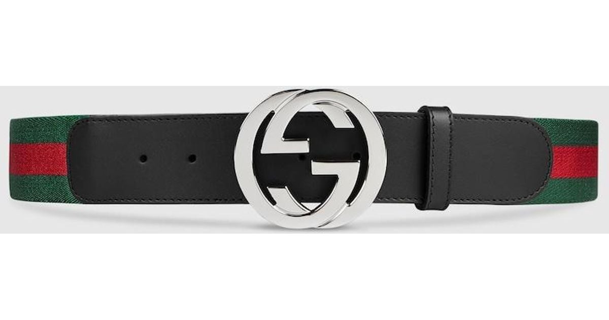 Gucci Web Belt With G Buckle in Green for Men Lyst