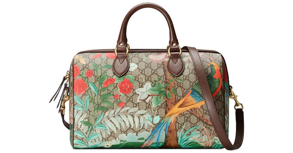 Gucci Canvas Tian Gg Supreme Boston Bag 