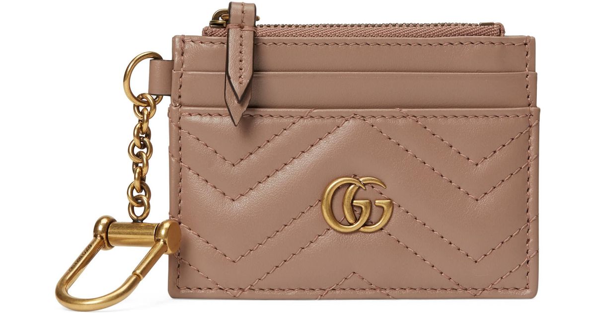 Gucci gg Marmont Keychain Wallet in Pink Lyst