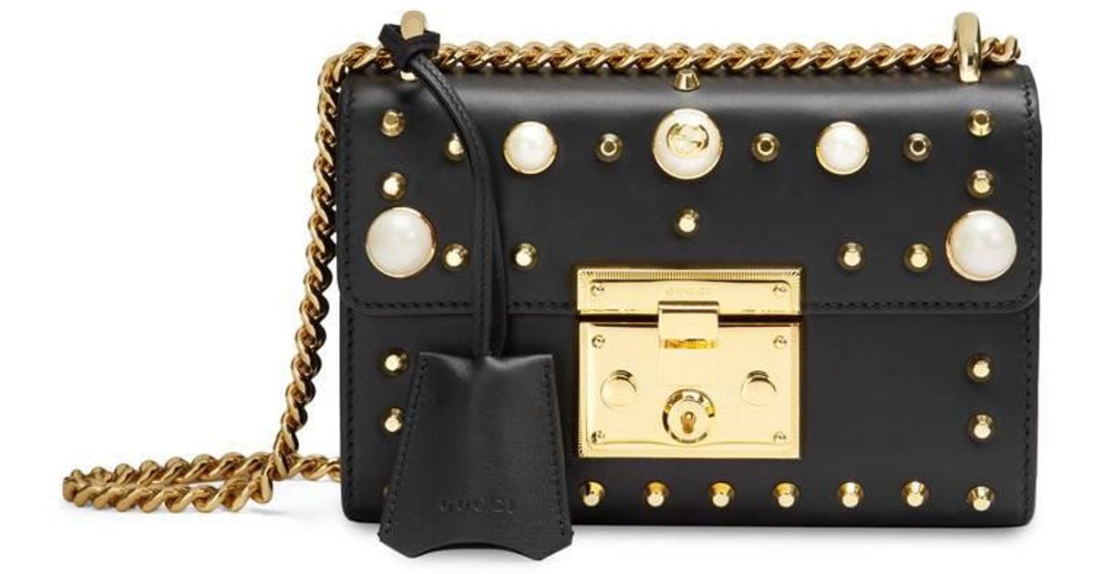 Authentic Gucci Padlock Pearl Studded 