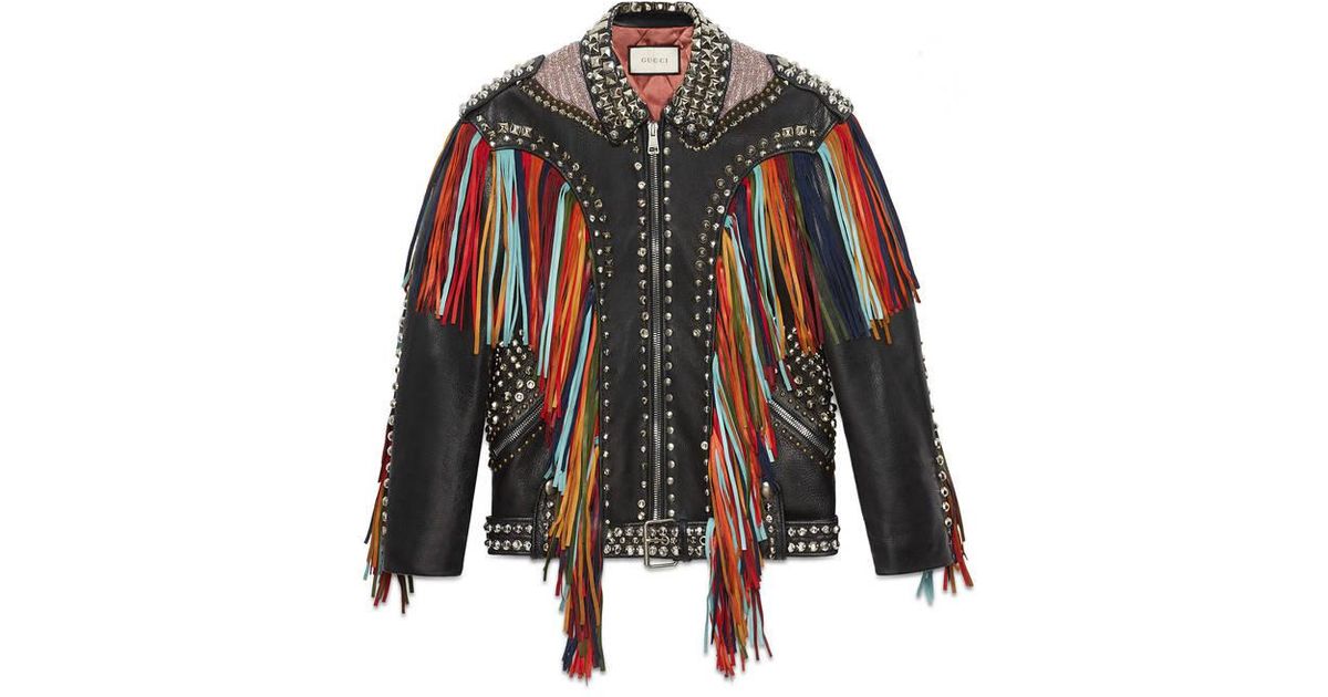 gucci fringe leather jacket
