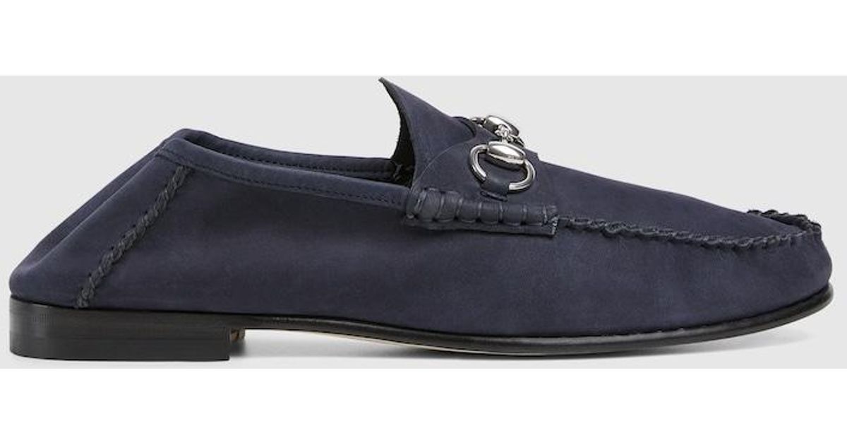 Gucci Gigi Suede Loafer, Blue size 7.5G 8 US Gucci Blue Suede Loafers Driver Horsebit  main image 2