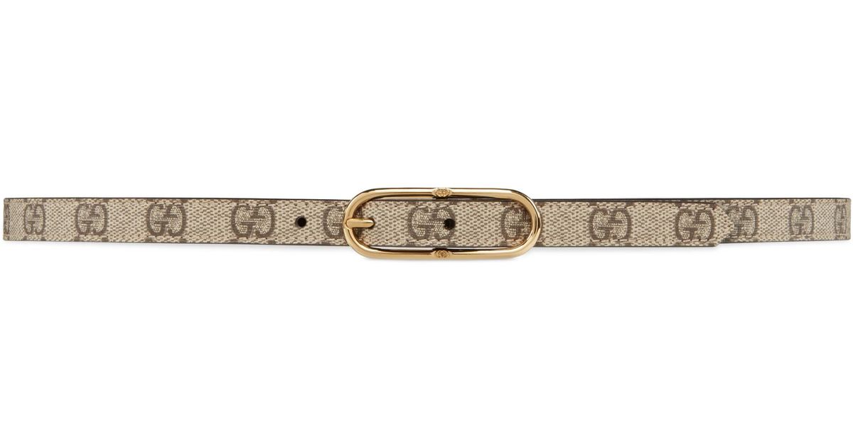 Gucci Jackie Thin GG Supreme Canvas Belt in Beige (Natural) | Lyst