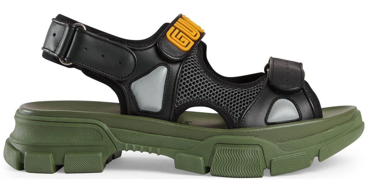 lime green gucci sandals
