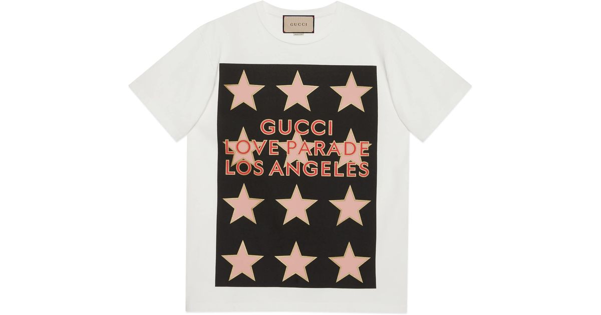Gucci ' Love Parade' Print T-shirt in White for Men | Lyst