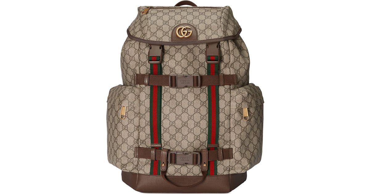 Gucci Canvas GG Skateboard Backpack With Web in Beige (Natural) for Men |  Lyst
