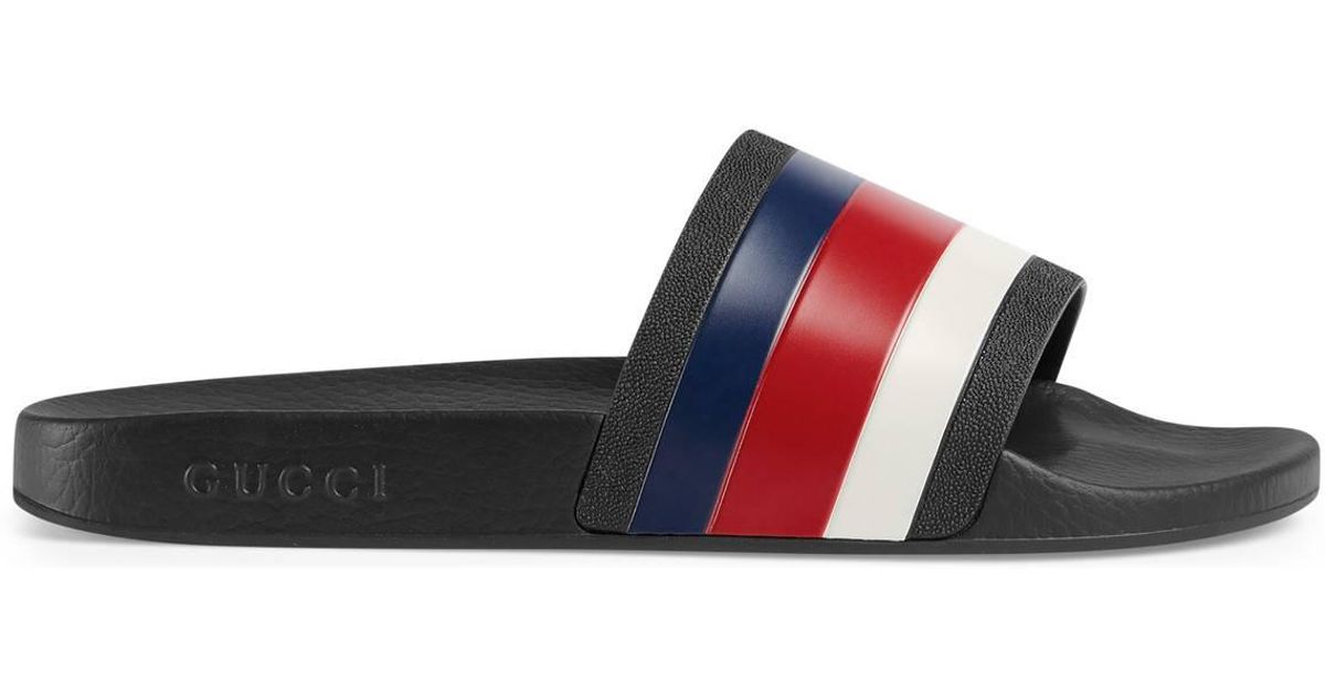 gucci slides red white and blue