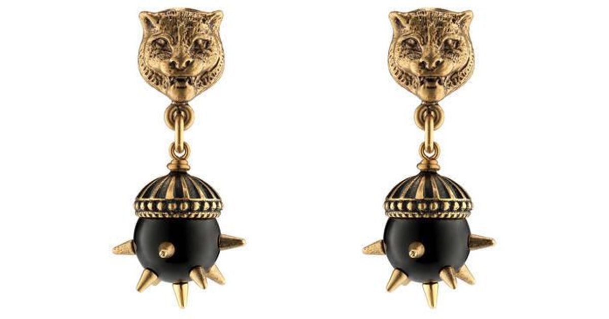 gucci feline earrings