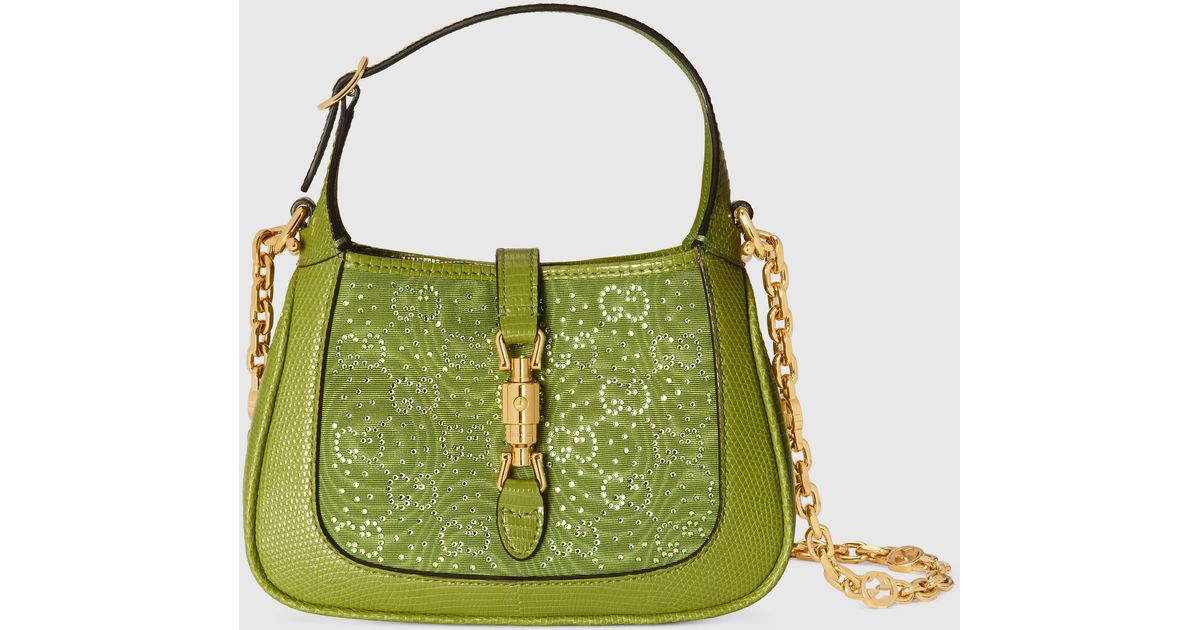 Gucci Jackie 1961 GG Crystal Mini Bag in Green Lyst