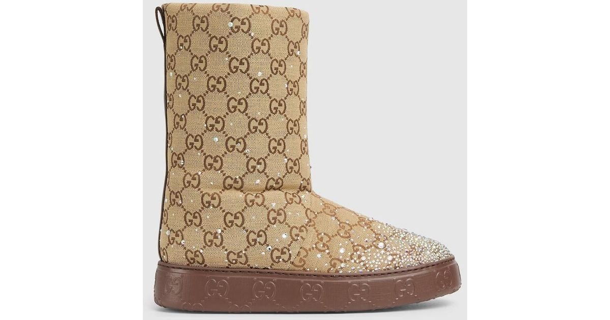 Gucci Brown Boot With Crystals