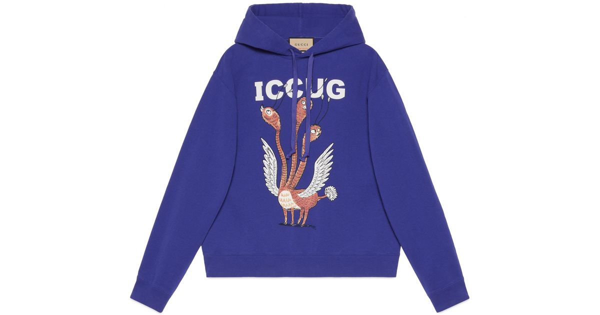 Gucci Online Exclusive Freya Hartas Iccug Print Sweatshirt in Blue