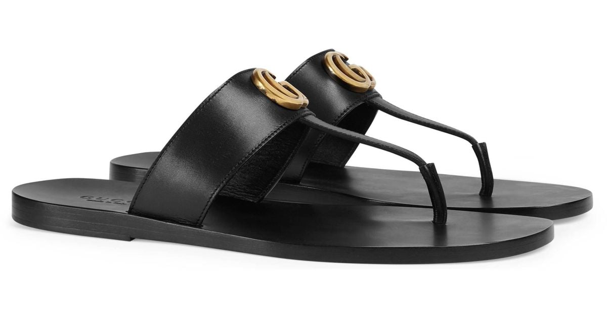 gucci black flat sandals