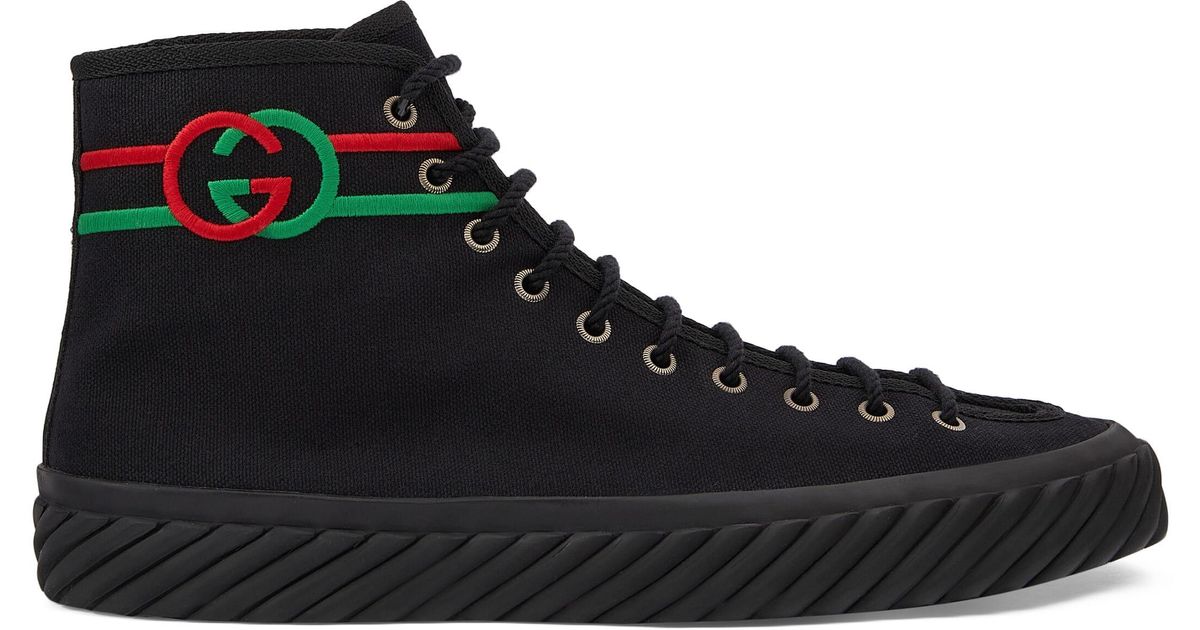 Gucci Interlocking G High-top Sneaker in Black for Men | Lyst