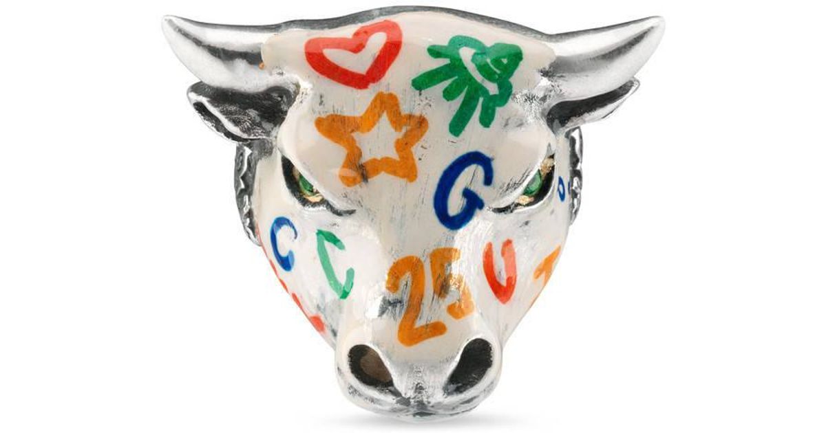 Gucci Anger Forest Enameled Bull's Head 