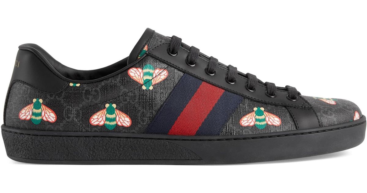 Zapatilla Ace con estampado abeja Gucci de hombre de color Negro | Lyst