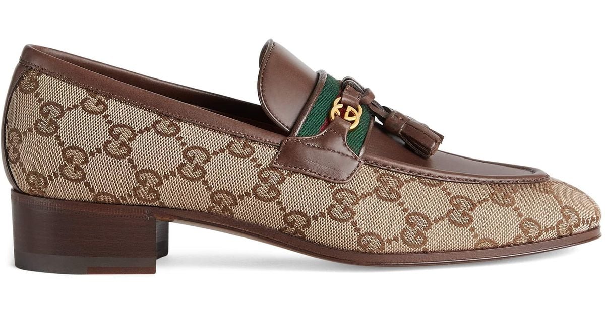 Gucci GG Loafer With Tassel in Natural Lyst