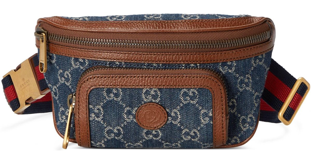 Gucci Belt Bag With Interlocking G in Blue for Men | Lyst