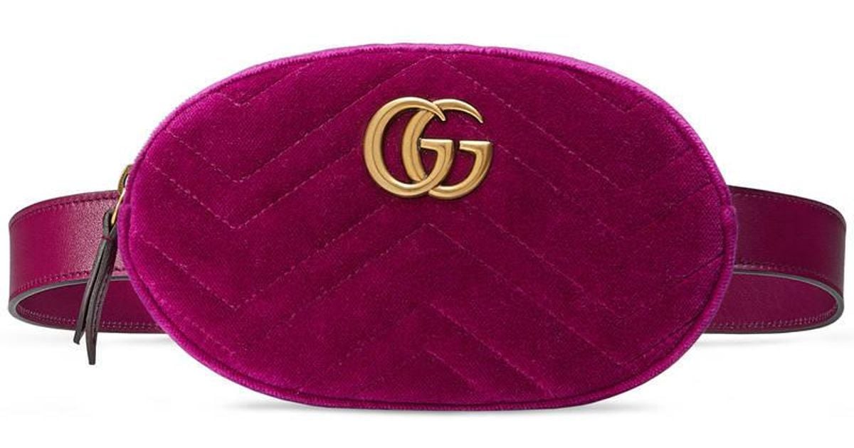 gg marmont matelassé velvet belt bag