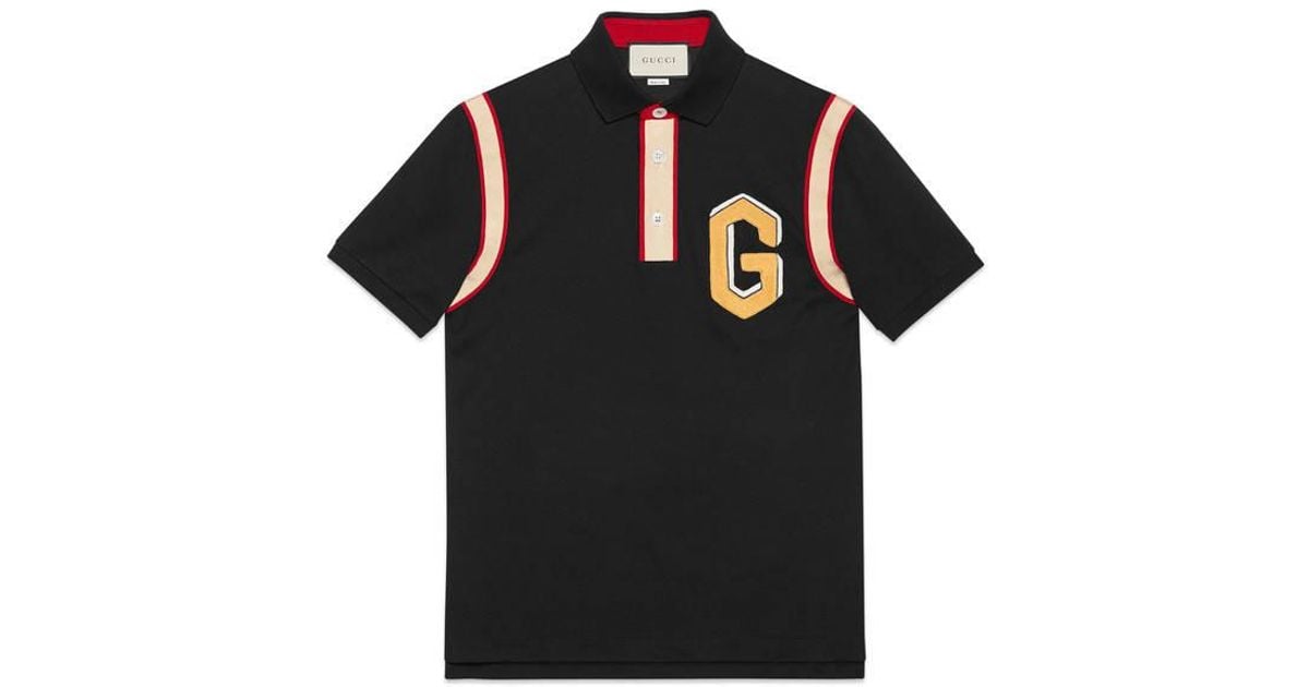 black gucci polo shirt