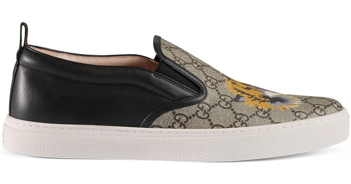 Zapatilla Deportiva sin Cordones GG Supreme con Tigre Gucci de Lona de  color Neutro para hombre | Lyst