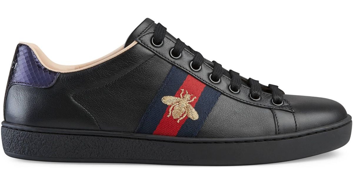 ace embroidered sneaker black