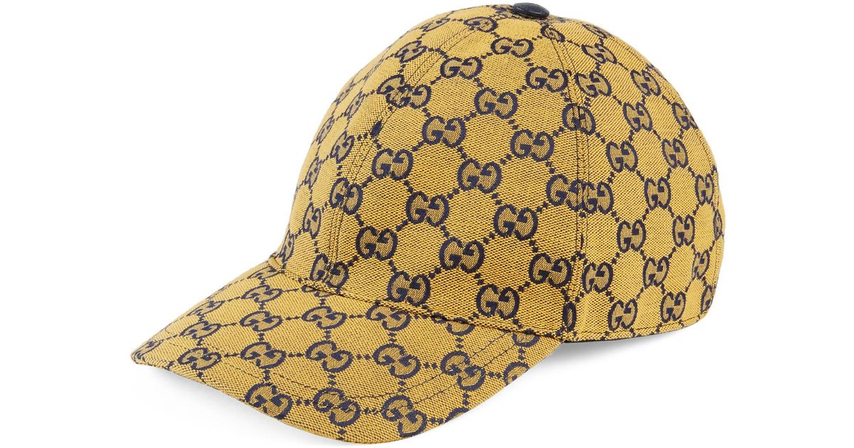 Gucci GG Multicolour Reversible Bucket Hat in Yellow for Men