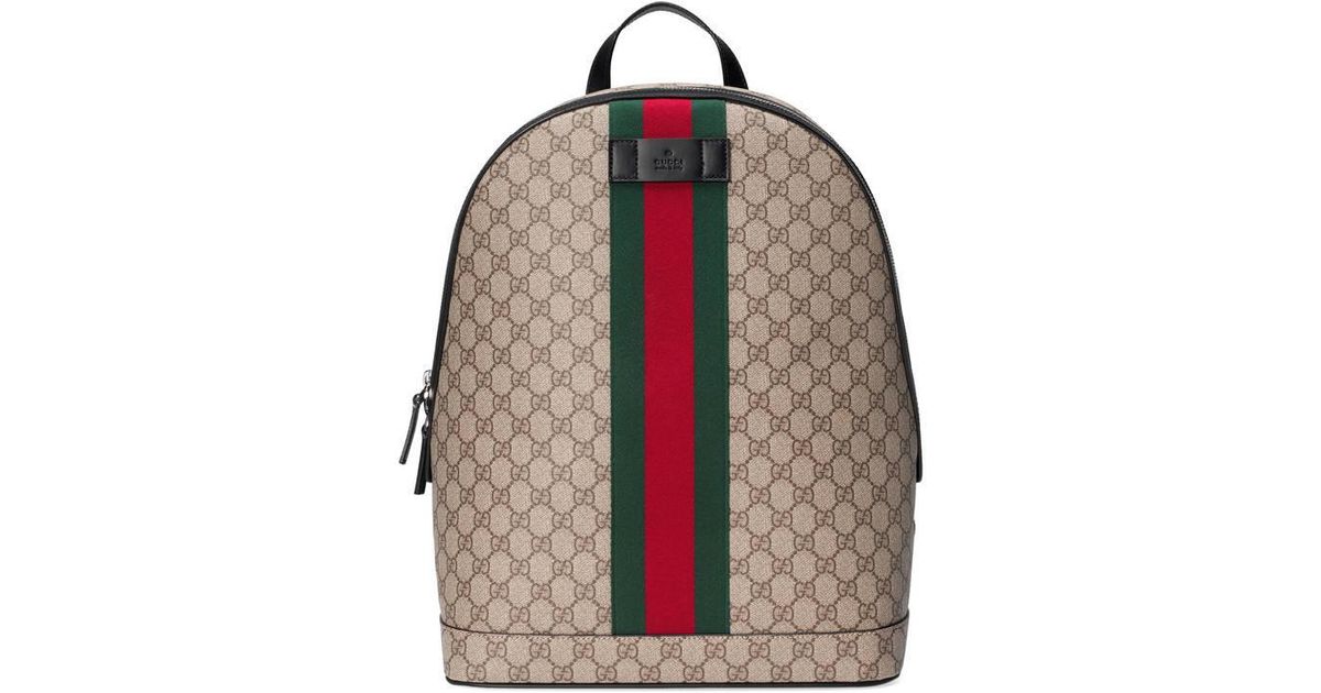 Gucci Canvas Gg Supreme Backpack With Web for Men - Lyst