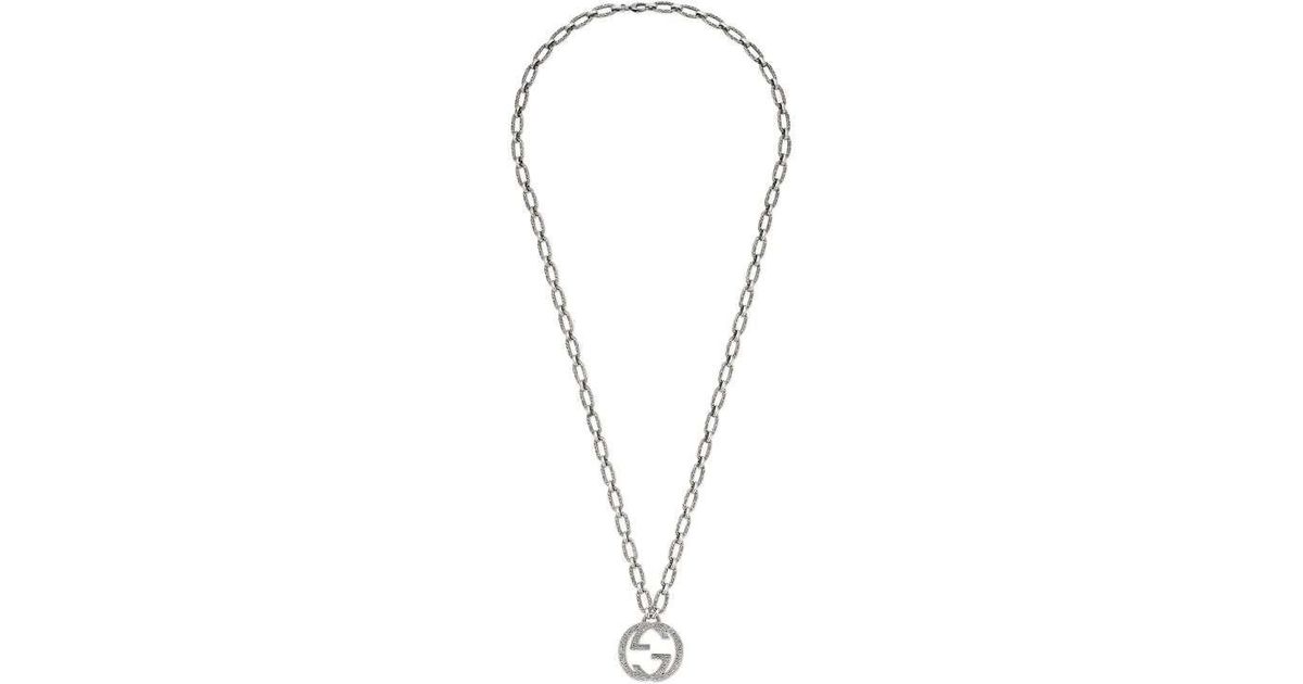 Men's interlocking g pendant necklace best sale