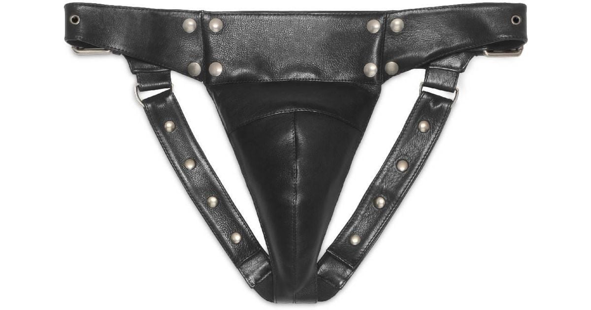 Gucci Leather Jockstrap With Studs in Black for Men | Lyst UK